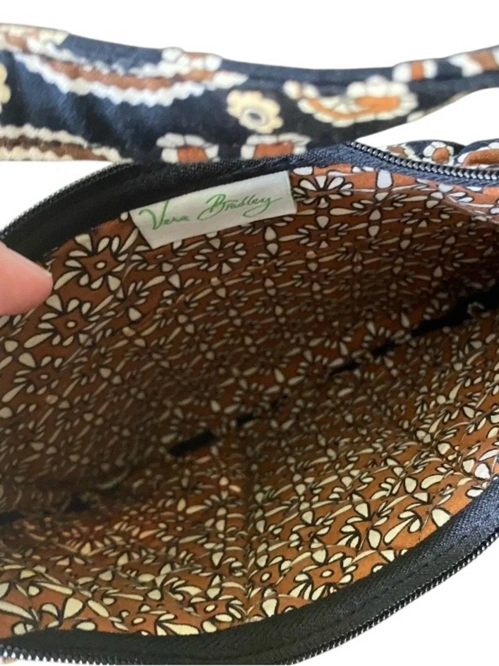 Vera Bradley Caffe Latte Olivia Small Hobo Purse Dark Floral Whimsigoth Retired